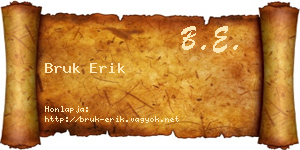 Bruk Erik névjegykártya